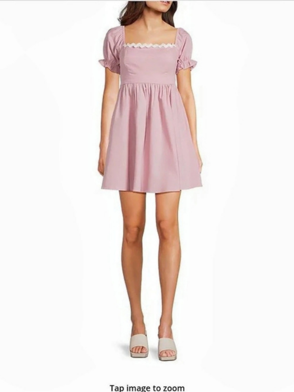 NEW NWT Evolutionary Pink LACE Mini Dress Puff Babydoll MEDIUM M